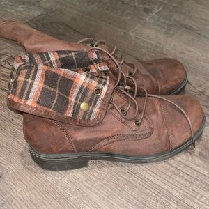 Brown two way boots